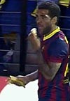 試合中にバナナを食べたダニエウ・アウベス