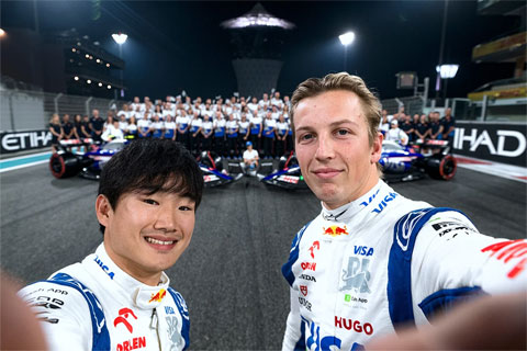 チームメイト時代の角田とローソン