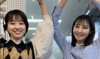 大坪アナと三原楓花アナで三坪コンビ