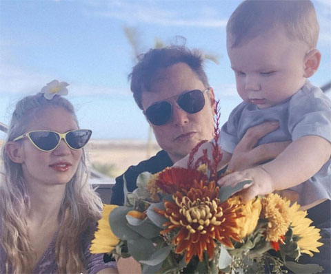 ElonMusk Grimes and BabyX